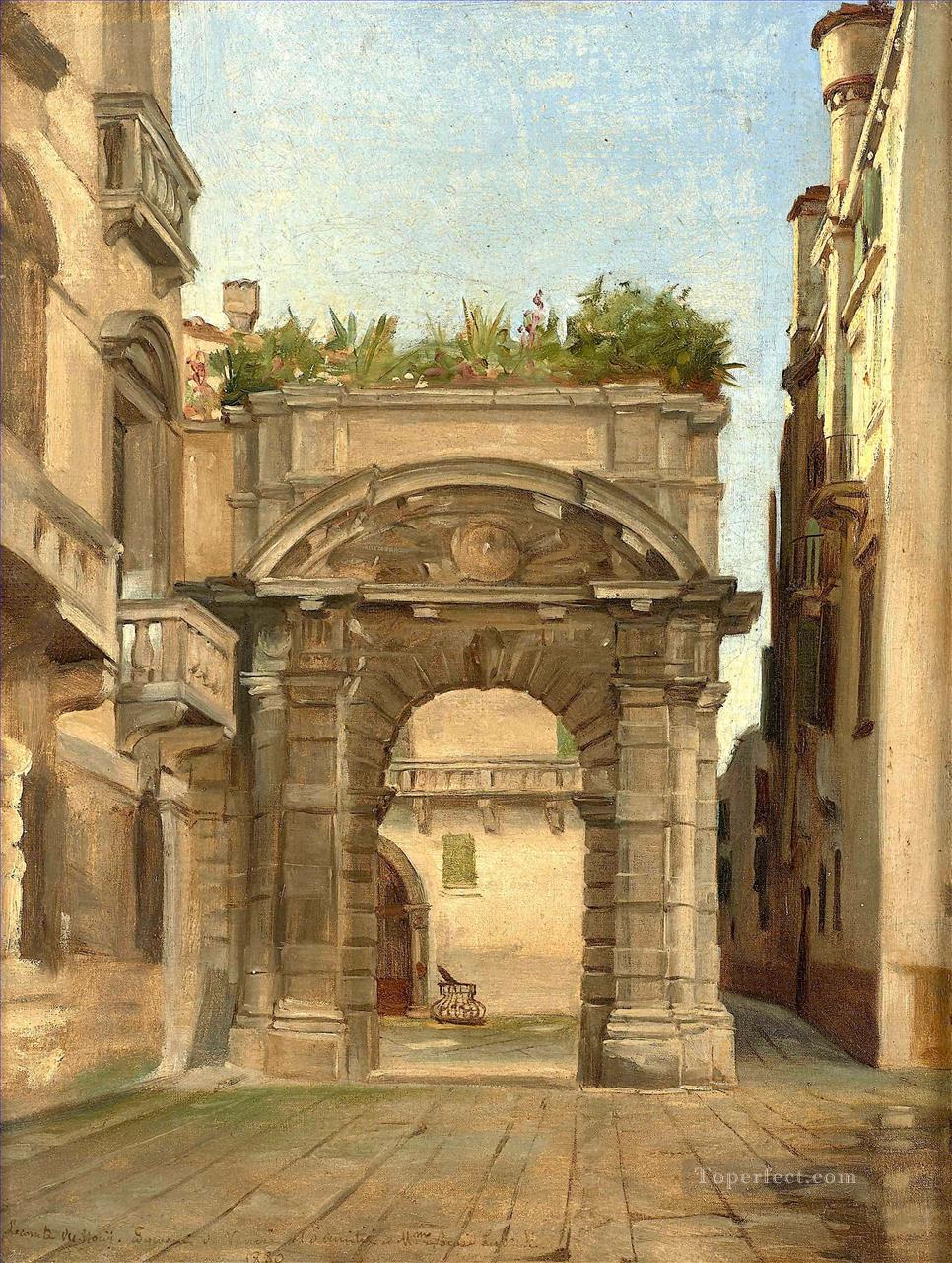 Entrance to the Morosini Palace in San Salvator Venice Jean Jules Antoine Lecomte du Nouy Orientalist Realism Oil Paintings